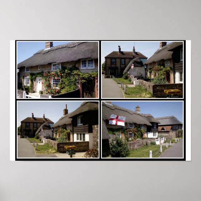 Póster Thatched homes in Selsey. (Frente)