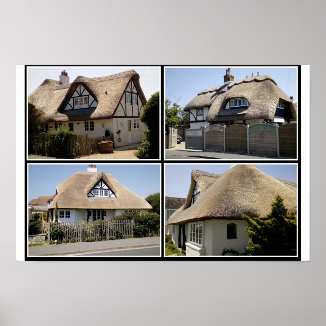 Póster Thatched homes in Selsey. (Frente)
