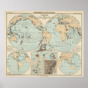 Póster Thatigkeit des Erdinnern Atlas Map