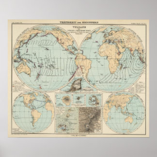 Póster Thatigkeit des Erdinnern Atlas Map