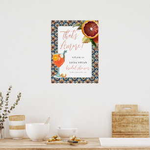 Póster That's Amore Juicy Orange Spritz Bienvenida Nupcia
