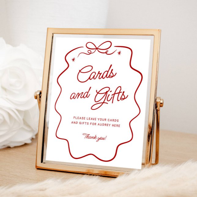 Póster That's Amore Red Doodle Cards and Gifts Display Po (Subido por el creador)