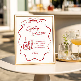 Póster That's Amore Red Doodle Frame Spritz Station Small