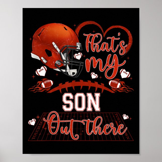 Póster That's My Son Out There Funny Football Mom Mama Da (Frente)