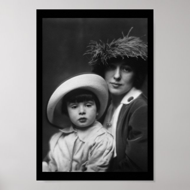 Póster Thaw, Evelyn Nesbitt e hijo de Arnold Genthe, 1913 (Frente)