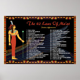 Póster The 42 Laws Of Maat - Positive Affirmations Poster