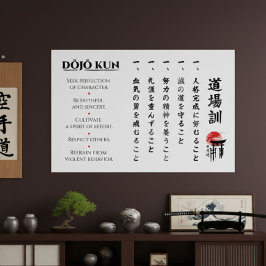 Póster The 5 Dojo Kun – Teachings of Gichin Funakoshi