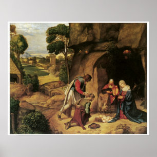 Póster The Adoration of the Shepherds, Giorgione