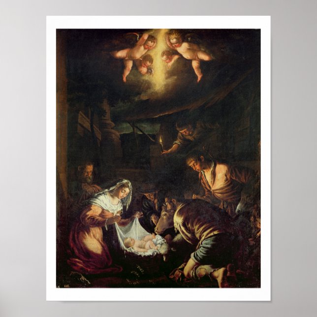 Póster The Adoration of the Shepherds (oil on canvas) (Frente)