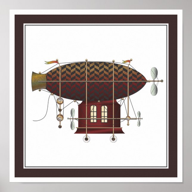 Póster The Airship Petite Rouge Steampunk Flying Machine (Frente)
