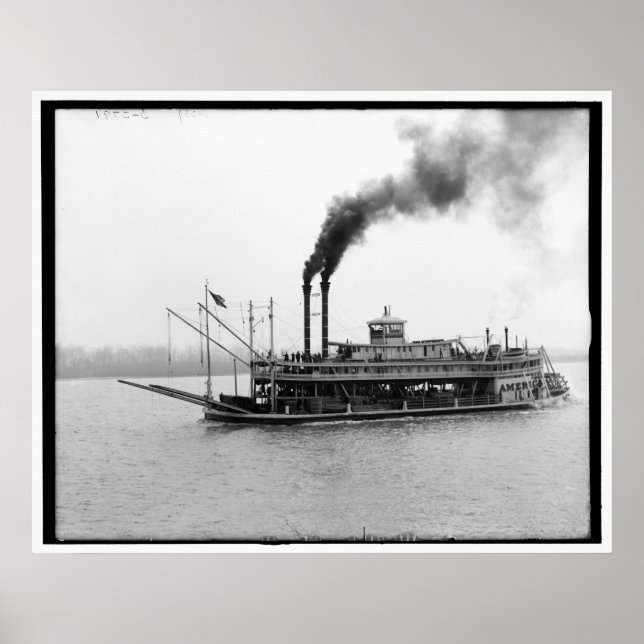 Póster The America, Mississippi river boat, Miss. 1900-19 (Frente)