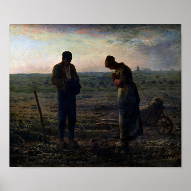 Póster The Angelus, Jean-Francois Millet, 1857-1859 (Frente)