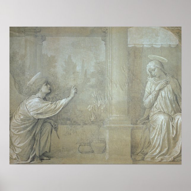 Póster The Annunciation, preparatory cartoon for the Capp (Frente)