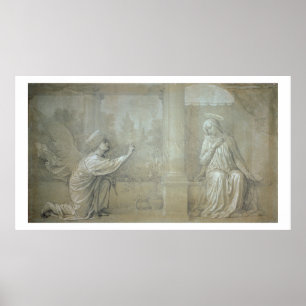 Póster The Annunciation, preparatory cartoon for the Capp