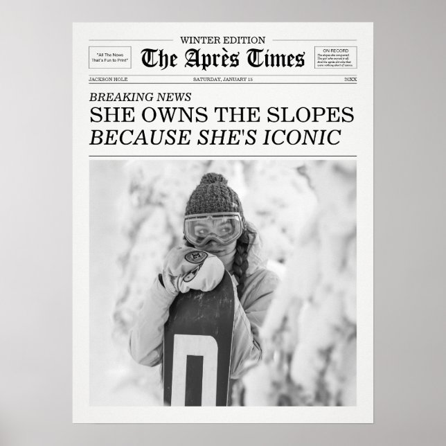 Póster The Apres Times Periódico Ella Posee Las Laderas (Frente)