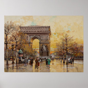 Póster The Arc de Triomphe, Paris by Eugene Galien Lalou
