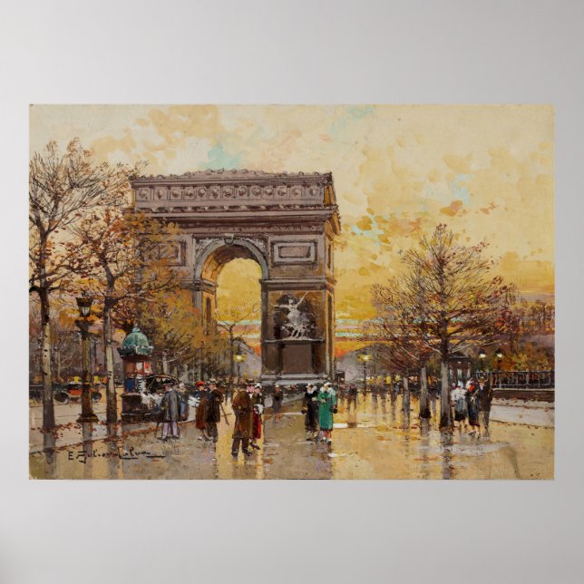 Póster The Arc de Triomphe, Paris  by Eugene Galien Lalou (Frente)