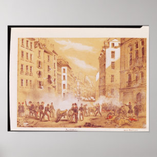 Póster The Army Attacking a Barricade in Rue