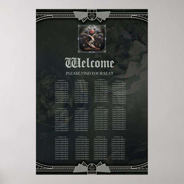 Póster  The Art Deco Tree of Life design. (Frente)