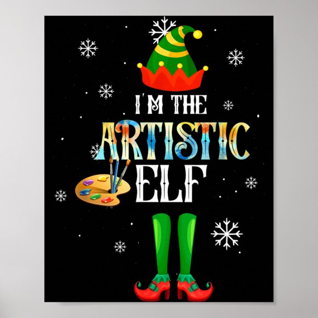 Póster The Artistic Elf Squad Elf Family Christmas Pajama (Frente)