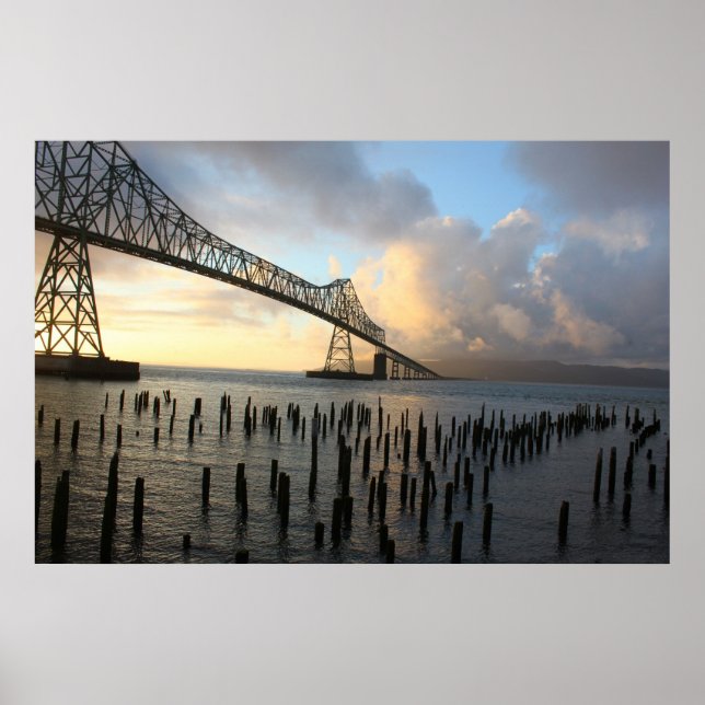 Póster The Astoria-Megler Bridge At Sunset (Frente)