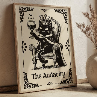 Póster The Audacity Black Cat Funny Tarot Card Art