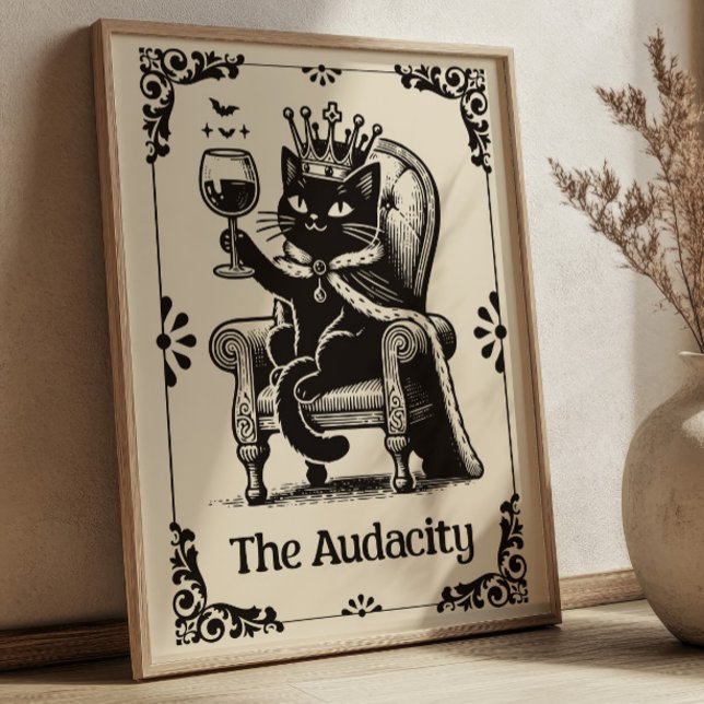 Póster The Audacity Black Cat Funny Tarot Card Art (Subido por el creador)