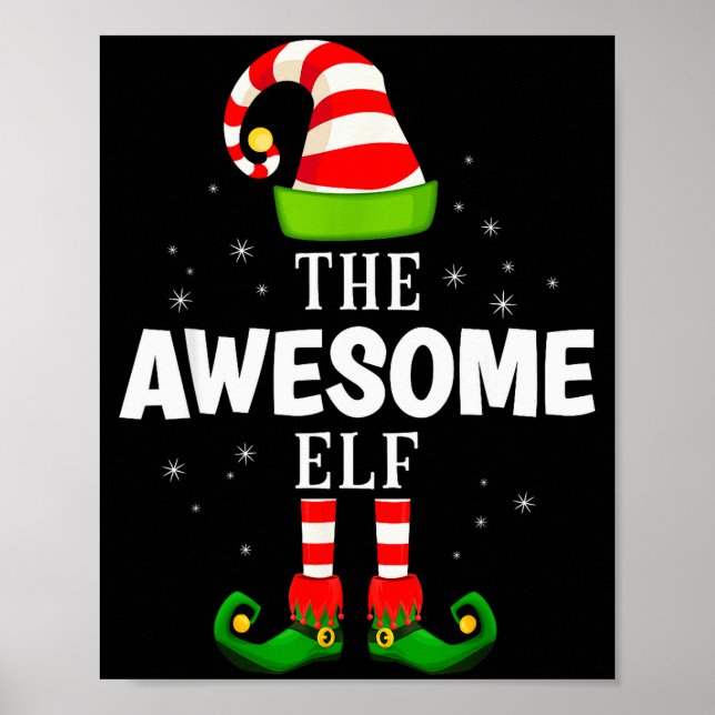 Póster The Awesome Elf Christmas Pjs Matching Pajama  (Frente)