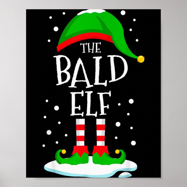 Póster The Bald Elf Christmas Family Matching Xmas Group  (Frente)