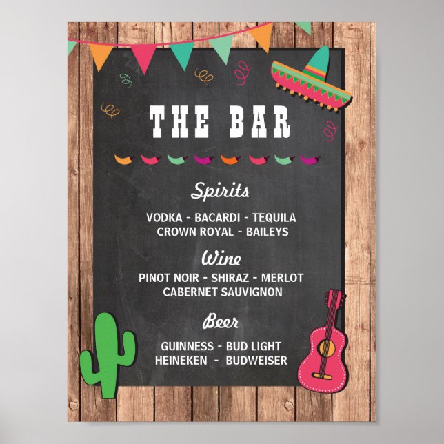 Póster The Bar Fiesta Party Event Sign Engagement Shower (Frente)