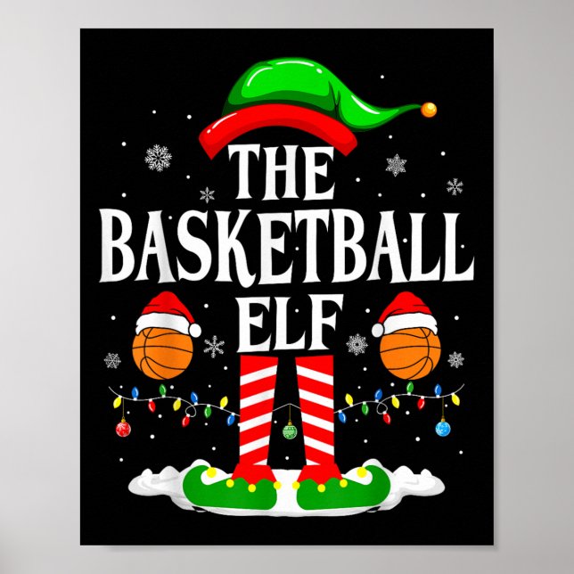 Póster The Basketball Elf Bball Xmas Basketball Christmas (Frente)