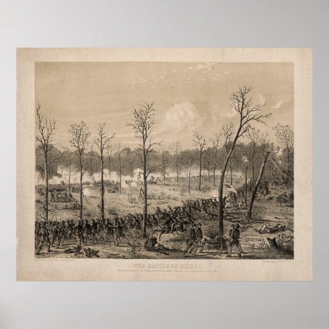 Póster The Battle of Shiloh by Alfred E. Mathews (1862) (Frente)