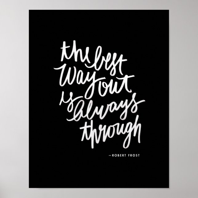 Póster The Best Way Out Motivations Quote Brush Lettering (Frente)