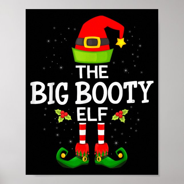 Póster The Big Booty Elf Christmas Family Matching Pajama (Frente)