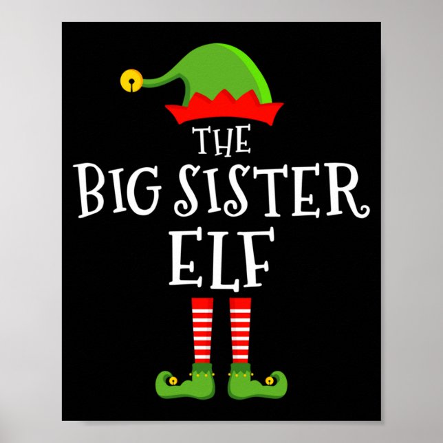Póster The Big Sister Elf Funny Christmas Matching Family (Frente)