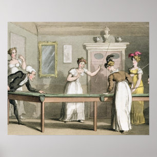 Póster The Billiard Table, de 'The Tour of Dr Syntax en