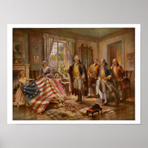 Póster The Birth of Old Glory by Percy Moran c1917