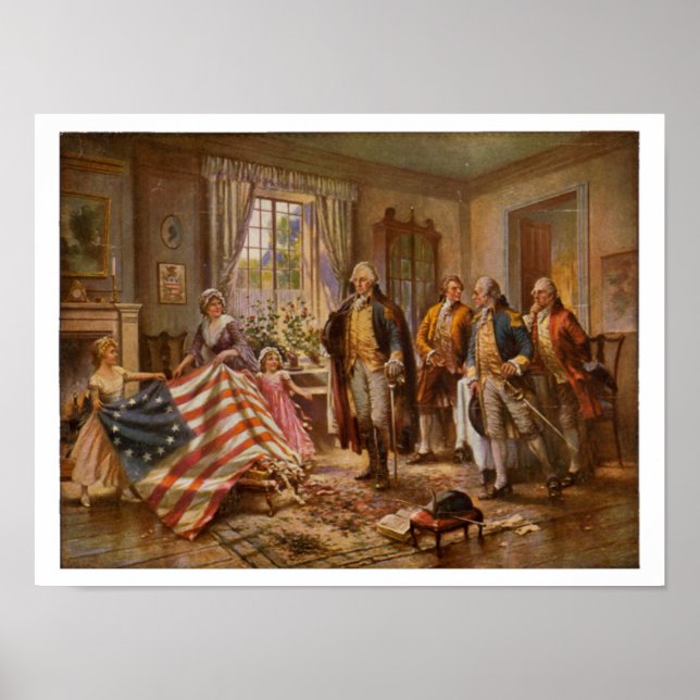 Póster The Birth of Old Glory by Percy Moran c1917 (Frente)