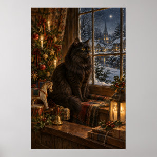 Póster The Black Cat at Christmas 