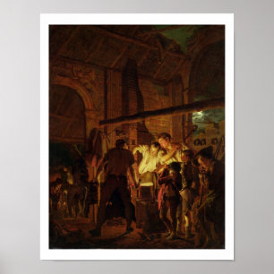Póster The Blacksmith's Shop (oil on canvas)