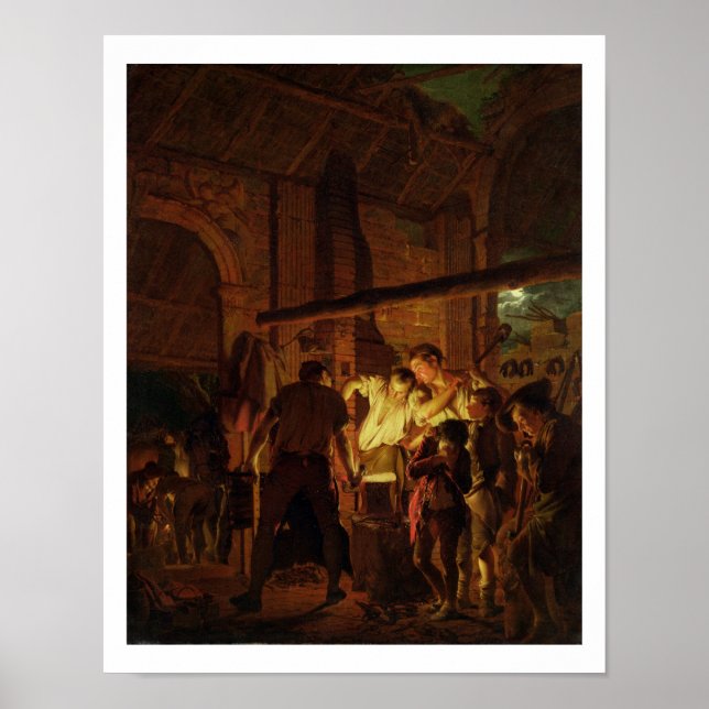 Póster The Blacksmith's Shop (oil on canvas) (Frente)