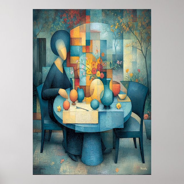 Póster The Blue Table Reinterpretation Masterpiece (Frente)