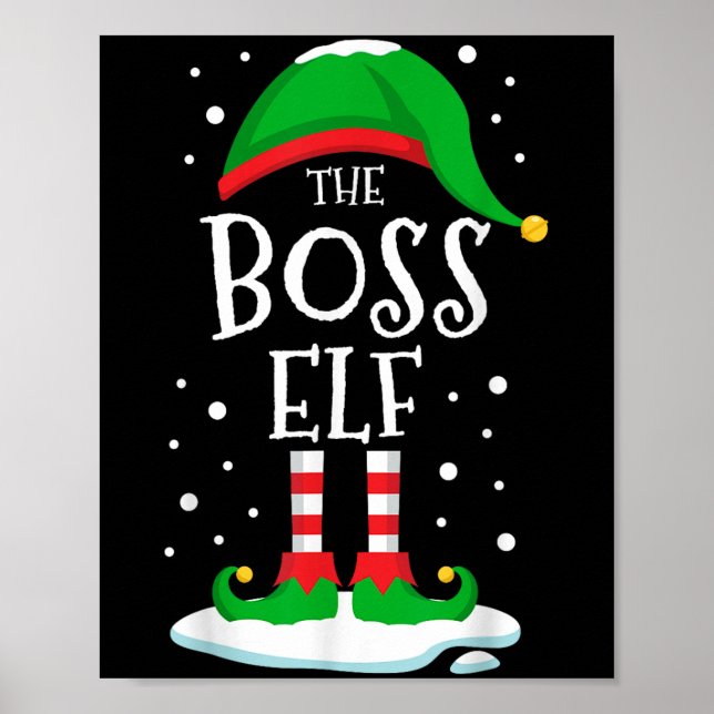 Póster The Boss Elf Christmas Family Matching Xmas Group  (Frente)