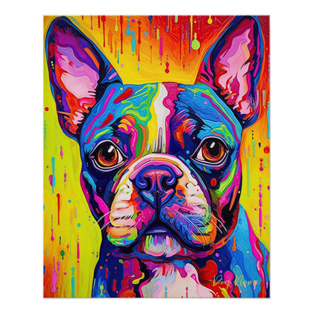 Póster The Boston Terrier Dog 001 - Zetton Ziana (Anverso)