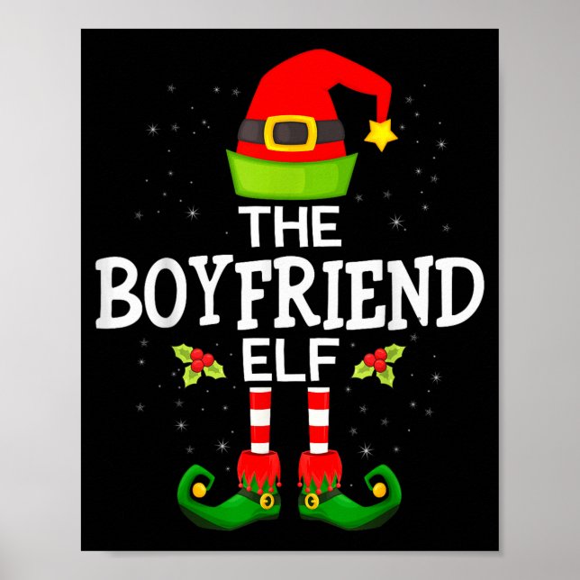 Póster The Boyfriend Elf Christmas Family Matching Pajama (Frente)