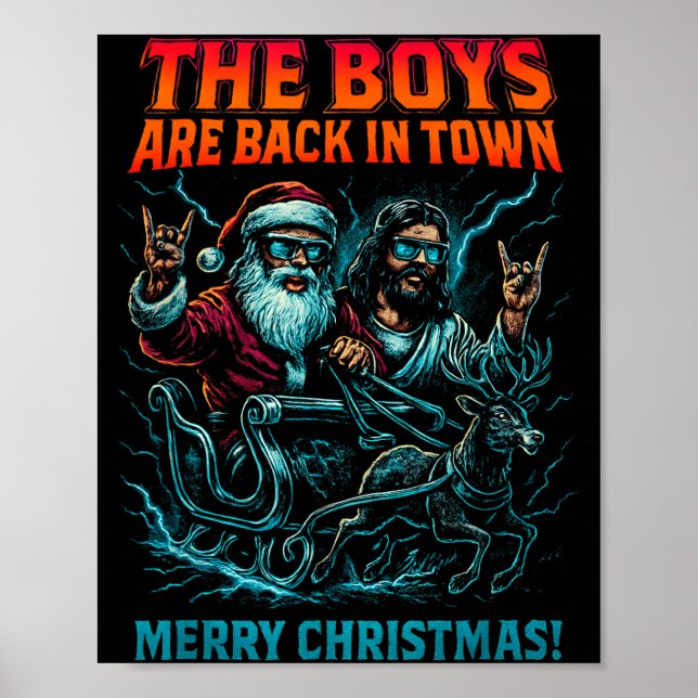 Póster The Boys Are Back In Town Christmas Jesus Santa Ro (Frente)