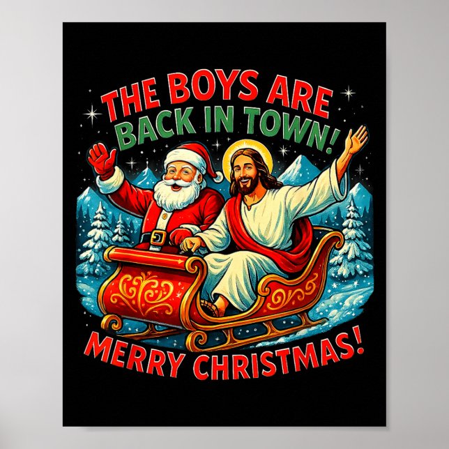 Póster The Boys Are Back In Town Merry Christmas Design  (Frente)