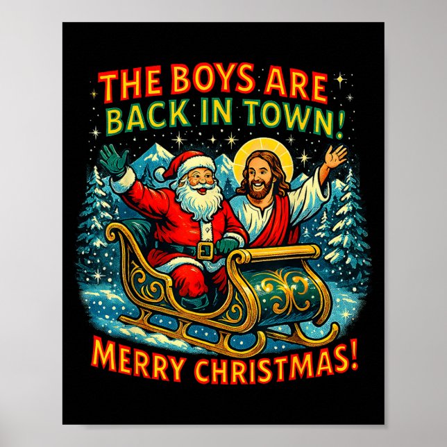 Póster The Boys Are Back In Town Merry Christmas Design  (Frente)