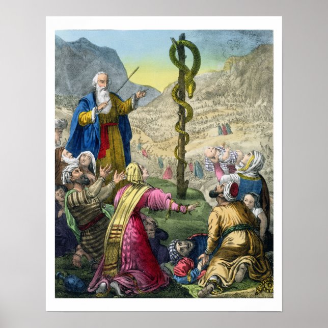 Póster The Brazen Serpent, de una biblia impresa por Edwa (Frente)