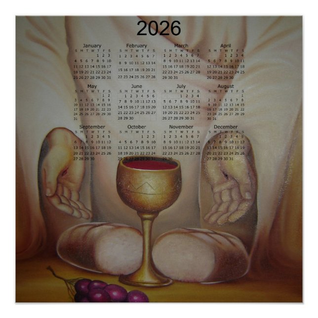 Póster The Bread of Life: Holy Eucharist 2026 Calendar (Anverso)